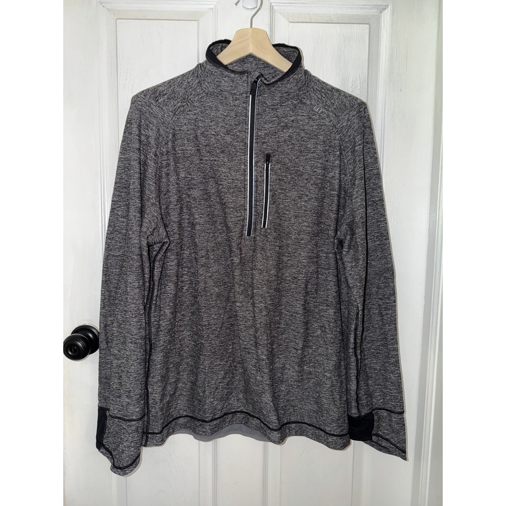 Lululemon Surge Warm Shield 1/2 Zip Gray Black Top Mens XL Long Sleeve Mock